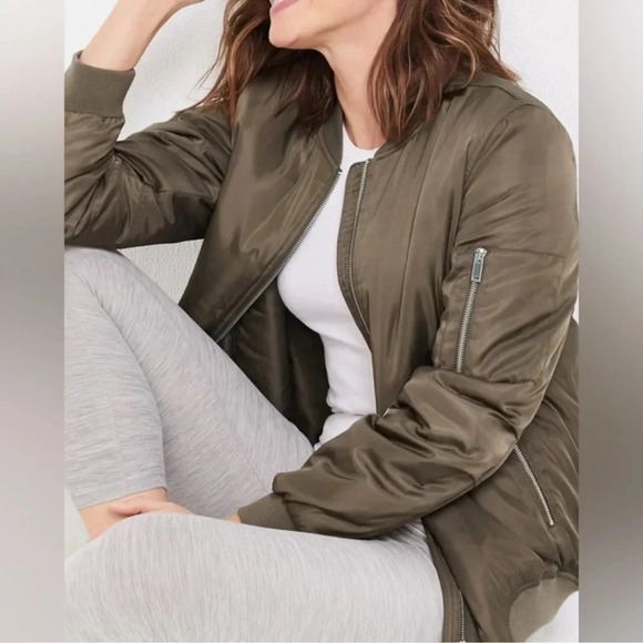 NWT Maurices Olive Bomber Jacket 
Size Large - Picture 1 of 9